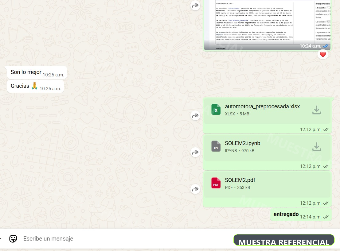 Referencia de entrega por WhatsApp con archivos